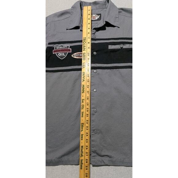 Harley-Davidson Oil Service Shirt Gray Black Patches 96619-07VM Vintage 2006 L - Picture 13 of 13